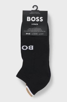 Two-pack of ankle socks with logo details, Black