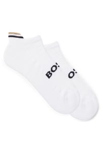 Two-pack of ankle socks with logo details, White