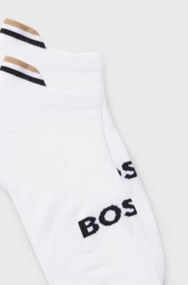 Two-pack of ankle socks with logo details, White