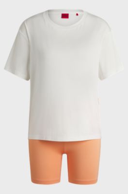 Jersey T-shirt and shorts pyjama set, Orange