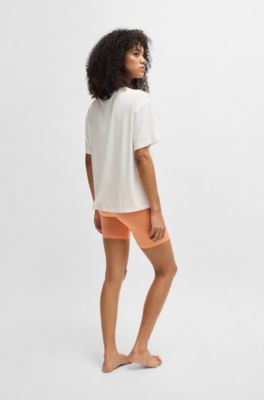 Jersey T-shirt and shorts pyjama set, Orange