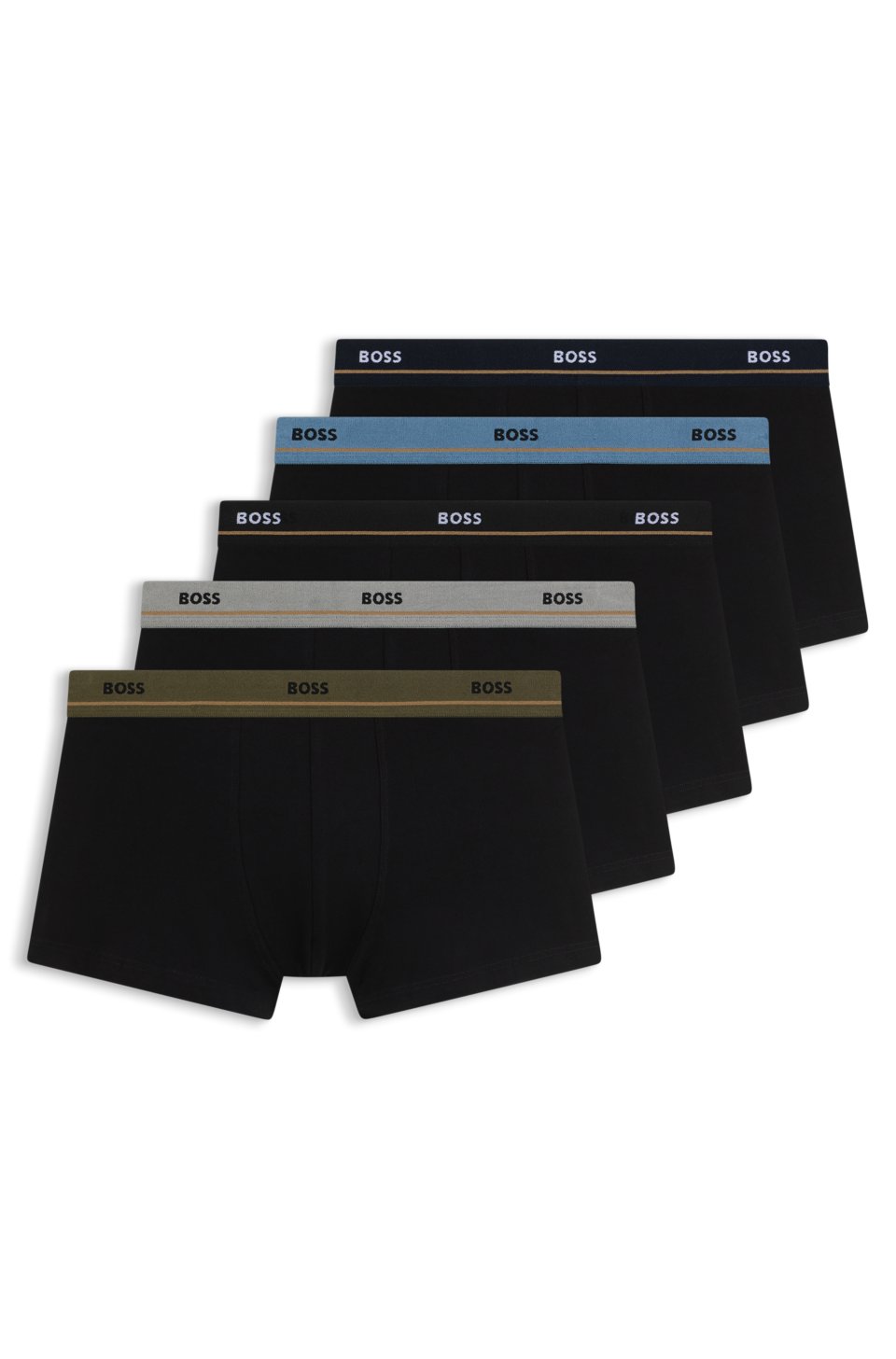 Five-pack stretch-cotton trunks