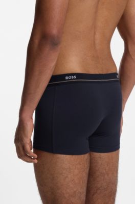 Five-pack stretch-cotton trunks, Dark Blue