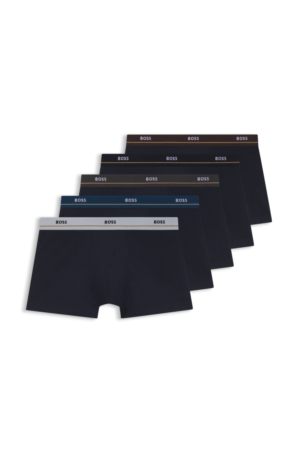 Five-pack stretch-cotton trunks