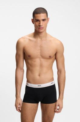 Five-pack stretch-cotton trunks, Black / Dark Blue