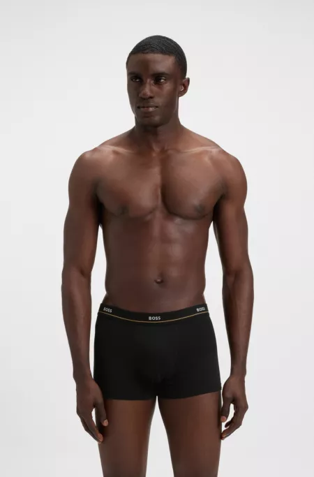 Five-pack of stretch-cotton trunks with logo waistbands