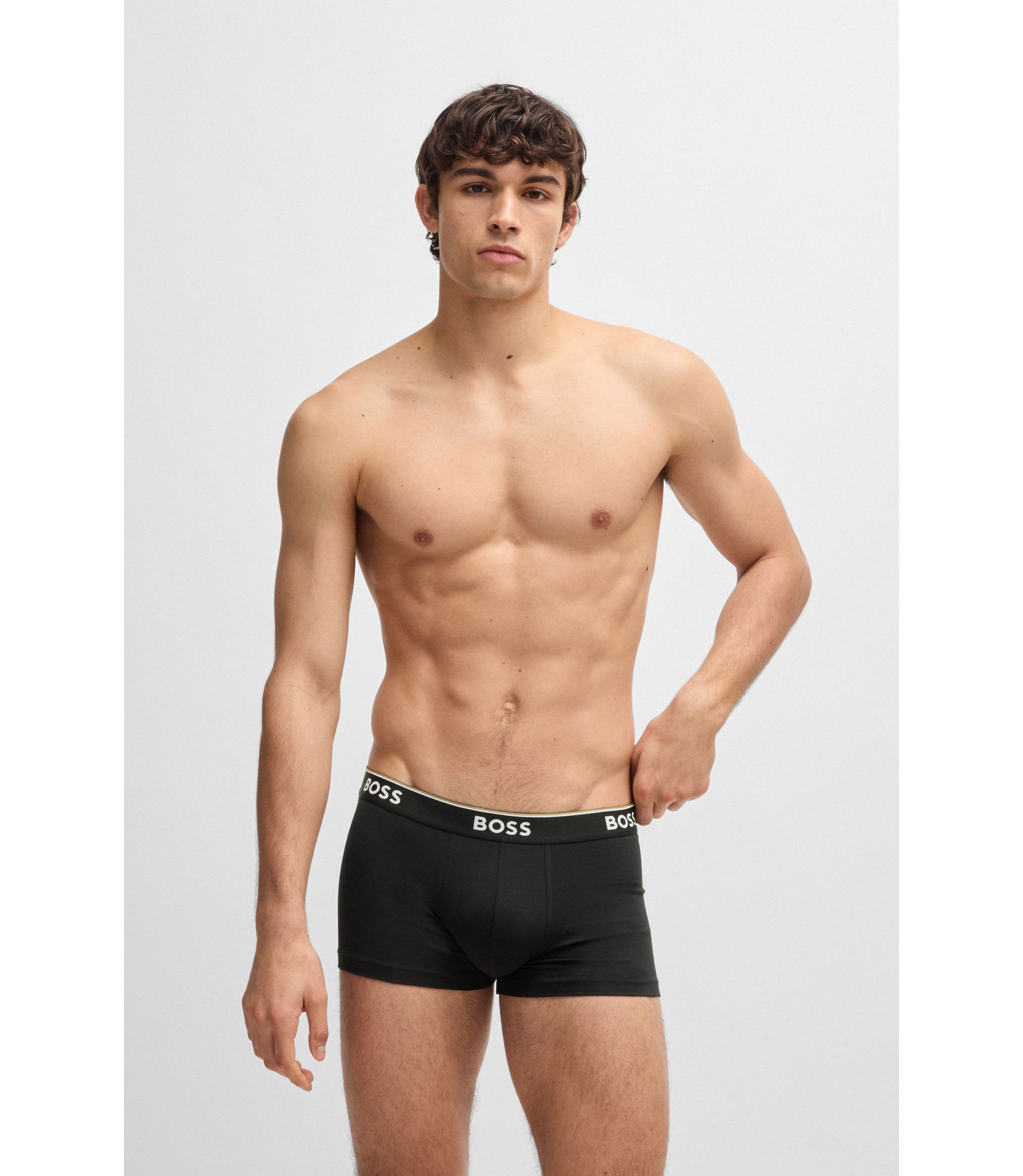 BOSS - ボクサーパンツ3枚セット ストレッチコットン ロゴウエスト