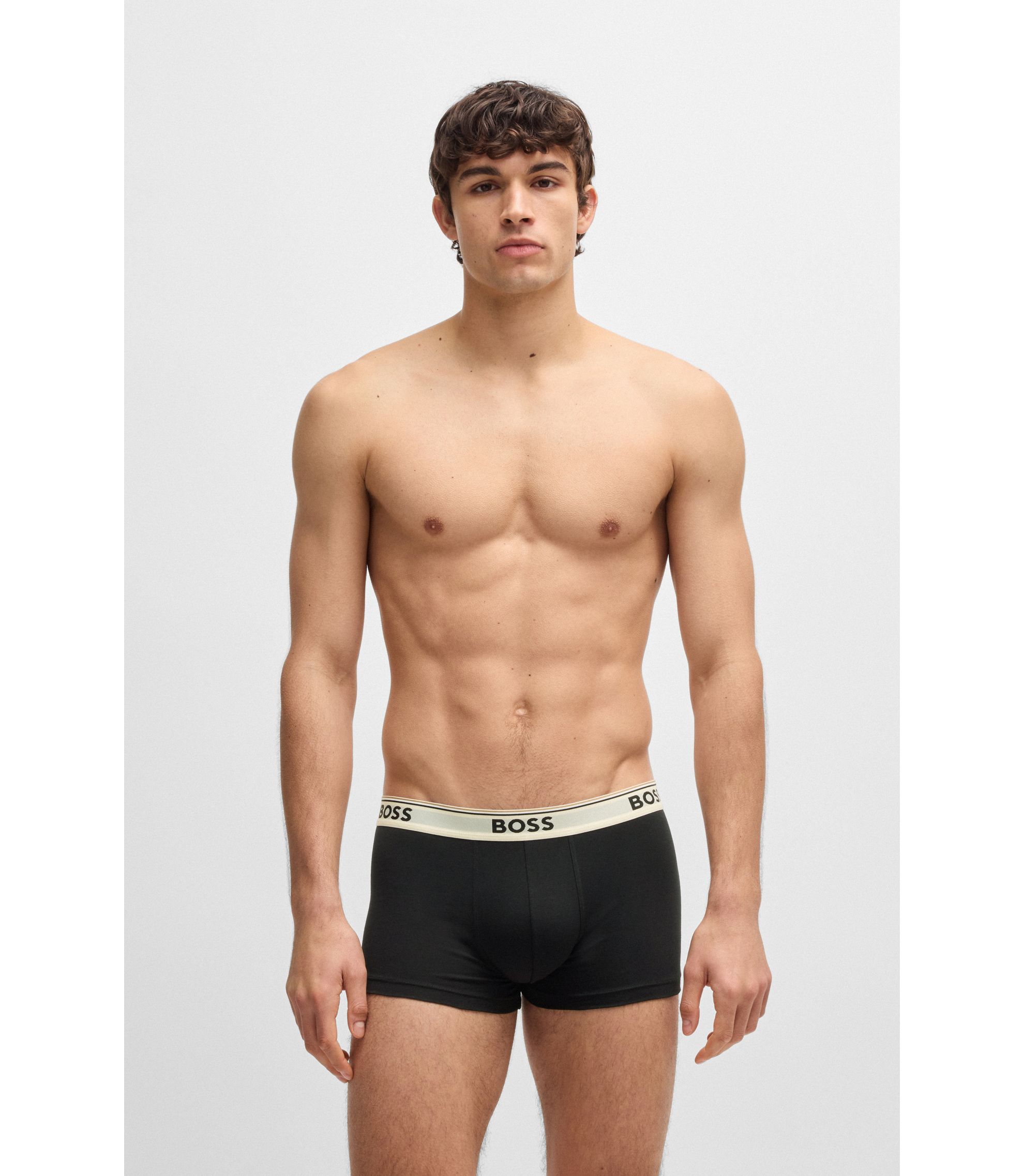 BOSS - ボクサーパンツ3枚セット ストレッチコットン ロゴウエスト