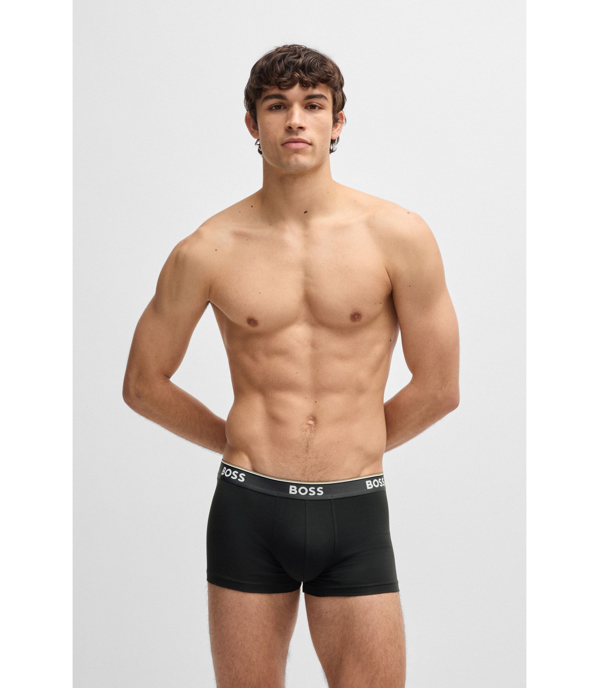 BOSS - ボクサーパンツ3枚セット ストレッチコットン ロゴウエスト