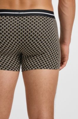 Three-pack of stretch-cotton boxer briefs with logo, Black