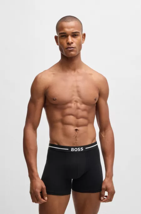 Three-pack of stretch-cotton boxer briefs with logo