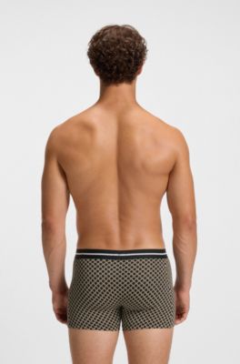Three-pack of stretch-cotton boxer briefs with logo, Black