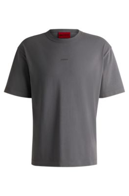 HUGO - Cotton-jersey regular-fit T-shirt with logo print