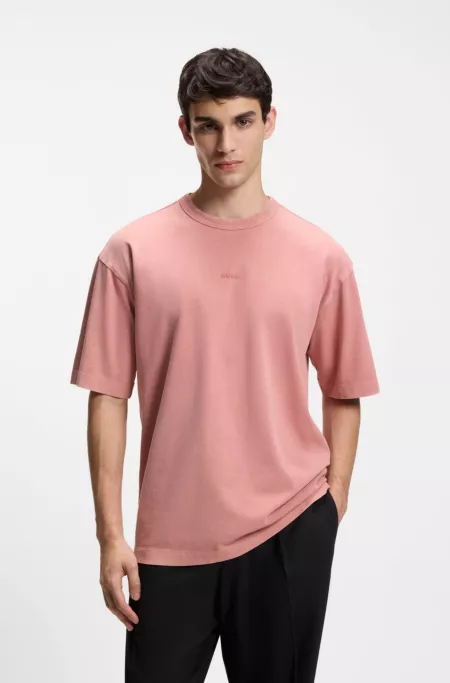 Cotton-jersey relaxed-fit T-shirt with logo print