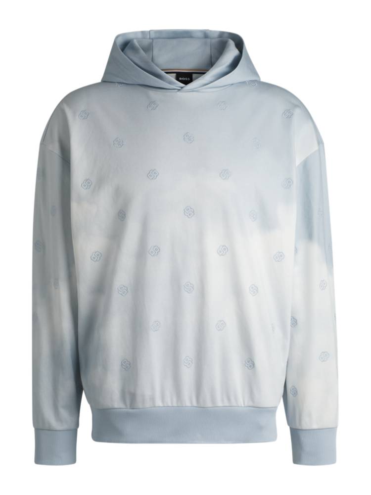 Artikel klicken und genauer betrachten! - Der markant legere BOSS Hoodie ist ideal für Alltags-Layering-Looks. Das innovative Wolken-Artwork wird von Double-B-Monogrammen akzentuiert. | im Online Shop kaufen