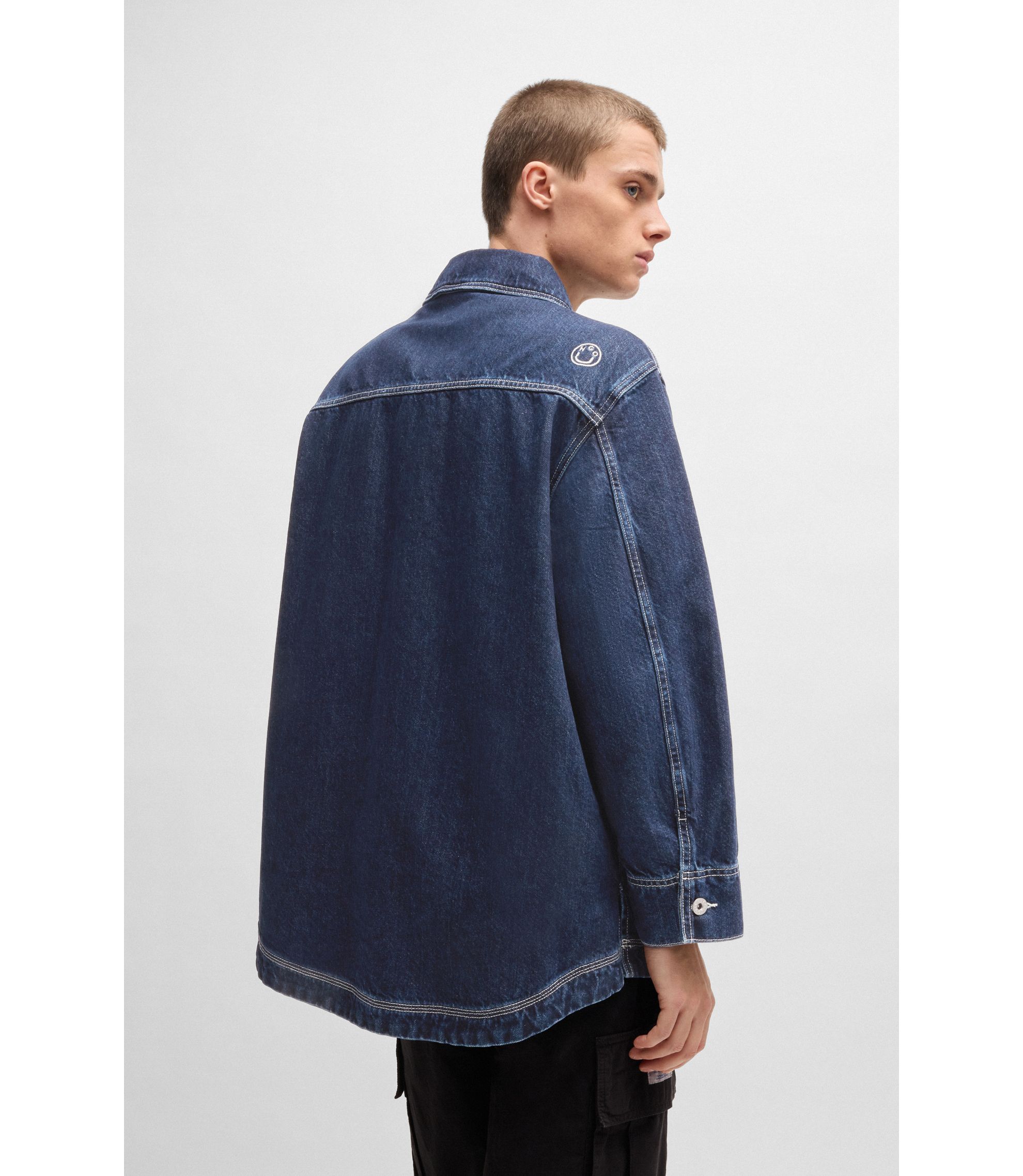 HUGO - オーバーサイズフィット デニムジャケット コントラスト