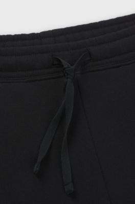 Cotton-blend shorts with racing print, Black