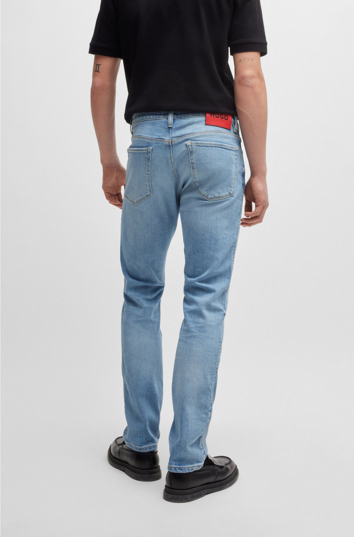 Slim-fit jeans in light-blue stretch denim, Light Blue