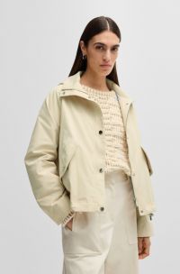 Parka à capuche en tissu déperlant, Beige clair