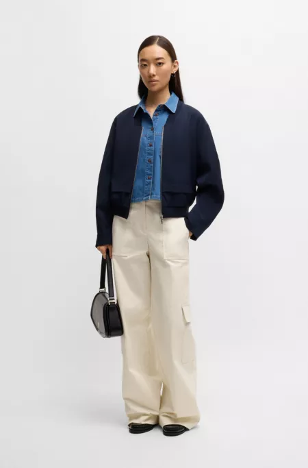 Oversized-fit jacket with layered effect