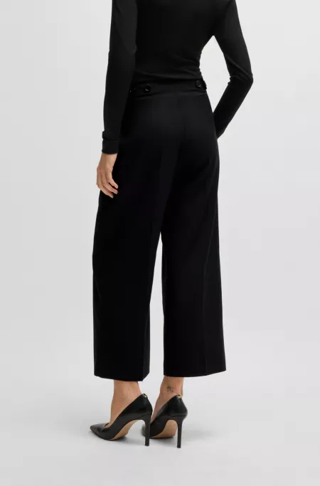 Regular-fit high-waisted trousers in virgin wool