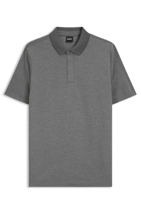 Cotton-blend polo shirt with mercerised finish