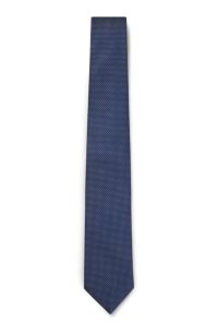 Silk-blend tie with jacquard pattern, Light Blue
