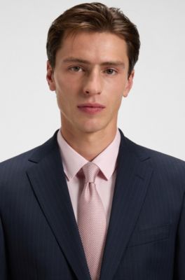 Silk-blend tie with jacquard pattern, Light Pink