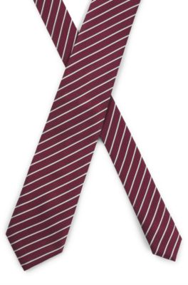 【未使用級】Hugo Boss ネクタイ　シルク　リゾットタイ　無地 BOSS - ジャカードストラクチャード ネクタイ シルク入り - ブラック