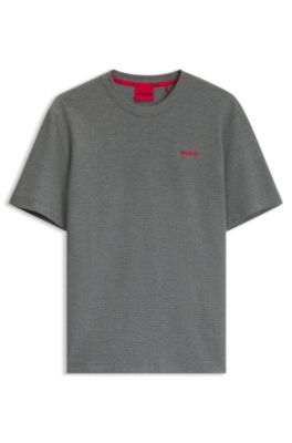 Cotton-blend pyjama top, Grey