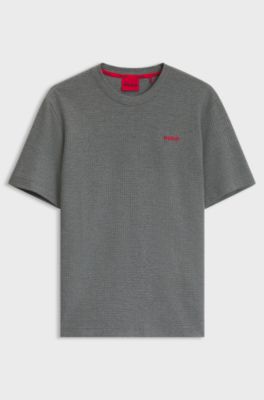 Cotton-blend pyjama top, Grey