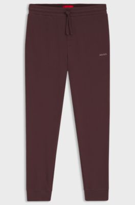 Cotton-blend pyjama bottoms with embroidered logo, Brown