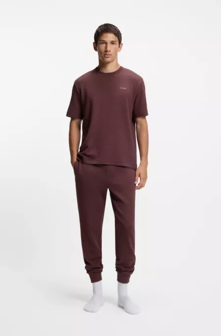 Cotton-blend pyjama bottoms with embroidered logo