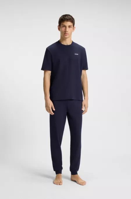 Cotton-blend pyjama bottoms with embroidered logo