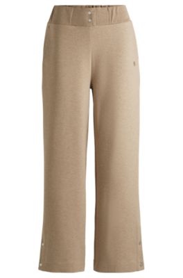 Cotton-blend tracksuit bottoms with Double B monogram, Beige