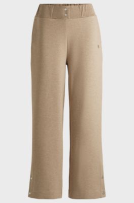 Cotton-blend tracksuit bottoms with Double B monogram, Beige
