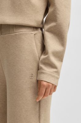 Cotton-blend tracksuit bottoms with Double B monogram, Beige