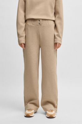 Cotton-blend tracksuit bottoms with Double B monogram, Beige