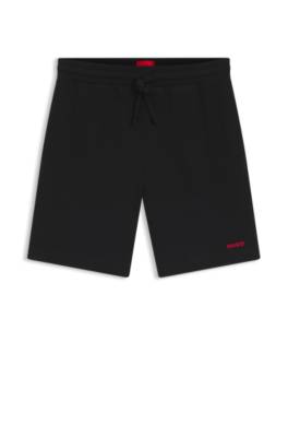Waffle-structured pyjama shorts with embroidered logo 1