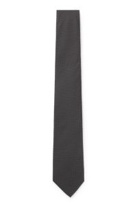 Cravatta in seta con lavorazione jacquard, Nero