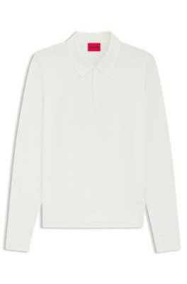 Slim-fit knit polo with rear logo 1