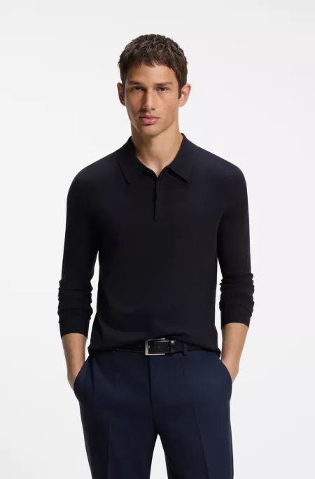 Slim-fit knit polo
