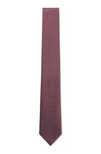 Silk-blend tie in micro-pattern jacquard, Dark pink
