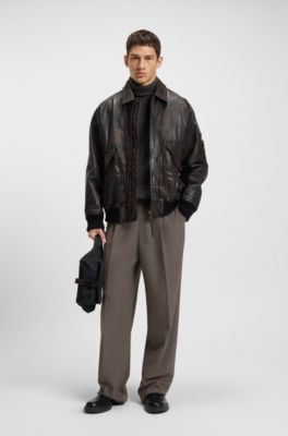 Structured-knit rollneck sweater in cotton, Dark Grey