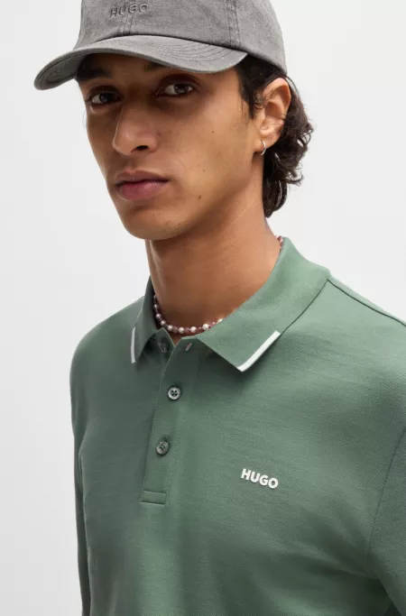 Cotton-piqué polo shirt with logo detail