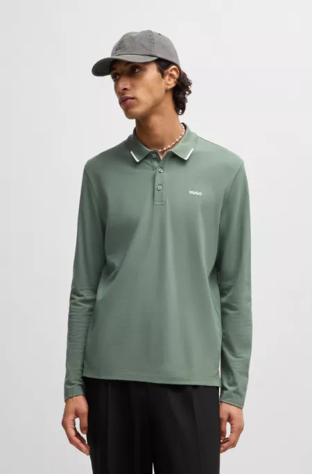 Cotton-piqué polo shirt with logo detail