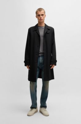 Regular-fit knitted sweater with crew neckline, Dark Grey