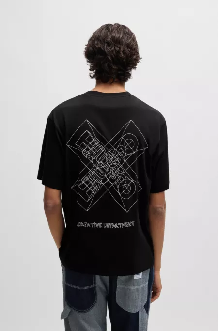 Regular-fit T-shirt in cotton with graphic logos