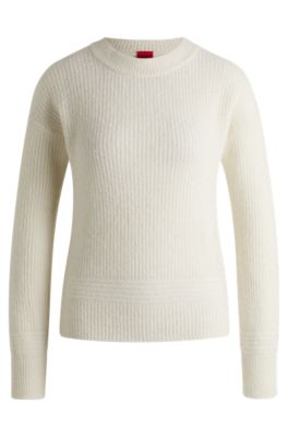 HUGO Relaxedfit sweater with knitted link lines