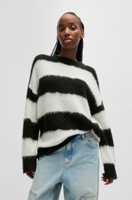 Wool Jumper Hugo Boss Striped Sweater HUGO Oversized-fit Sweater